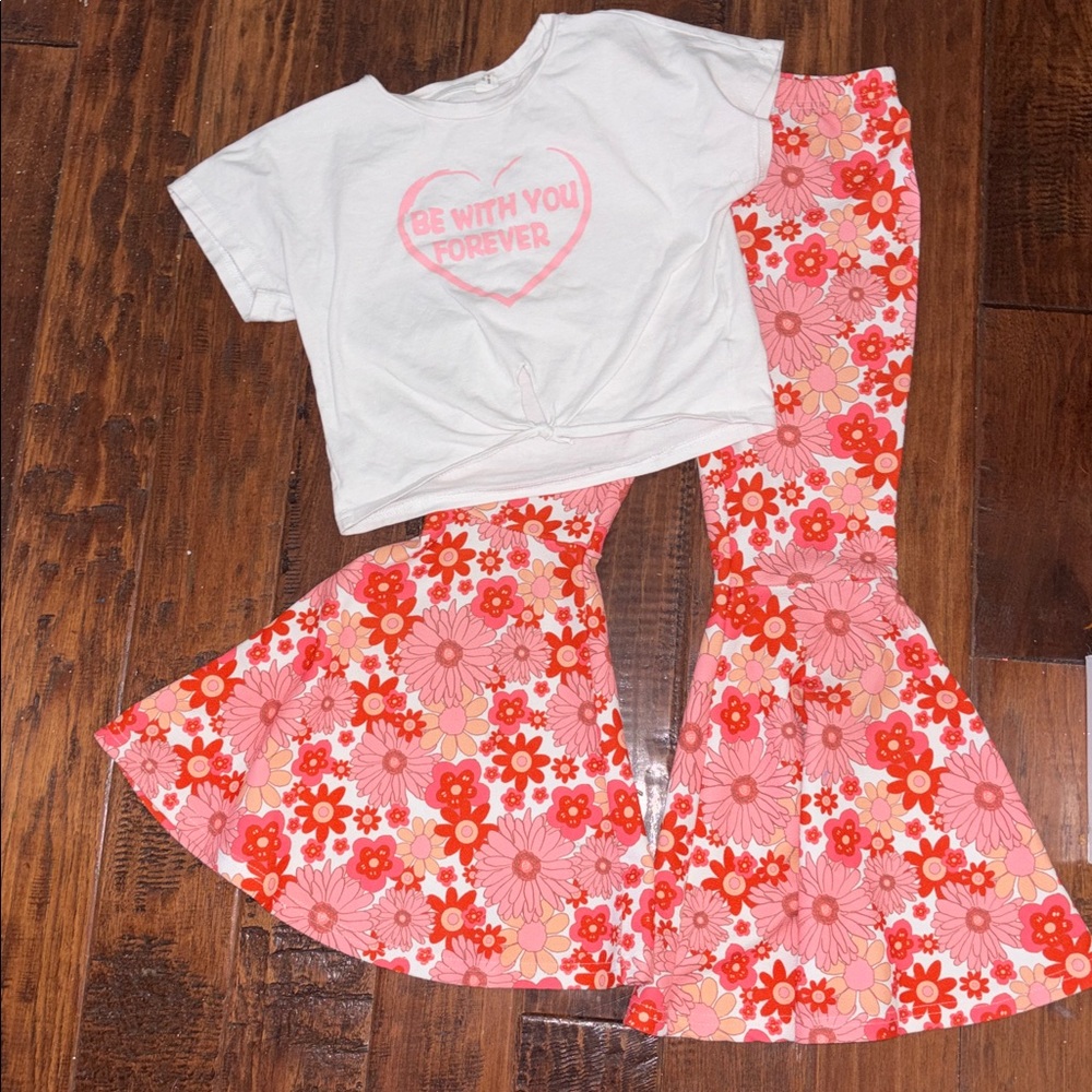 Girls Size 7 Crop Top & Bell Bottoms Outfit